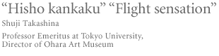 "Hisho kankaku" "Flight sensation" Shuji Takashina Professor Emeritus at Tokyo University, Director of Ohara Art Museum